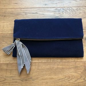 J. Crew Blue Velvet Clutch NWT
